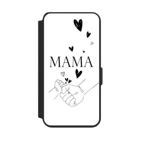 Samsung Galaxy S24 NIVOflip Muttertag Line Art Hände Schwarz Weiß