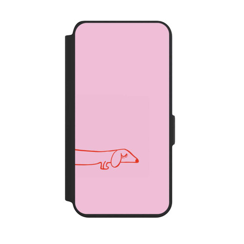 Samsung Galaxy S24 NIVOflip Dachshund Illustration Pink