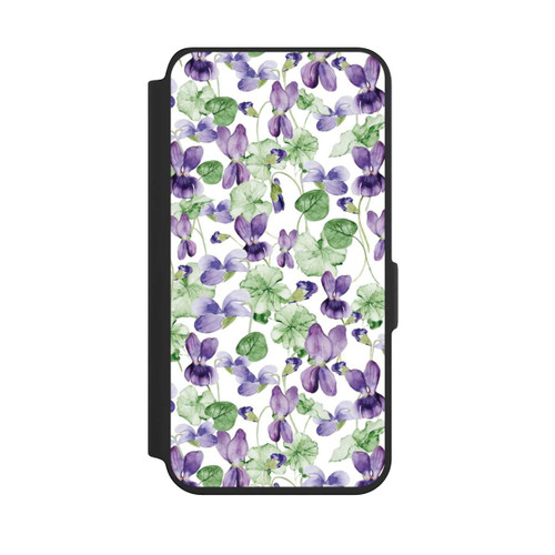 Samsung Galaxy S24 NIVOflip Purple Wildflowers Pattern Watercolor