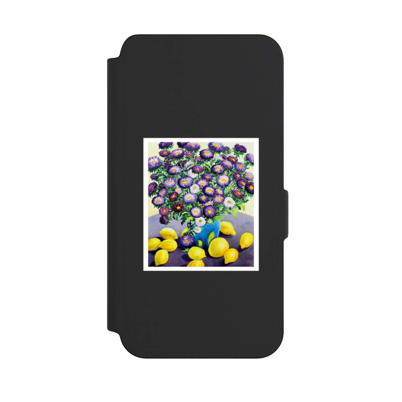 Galaxy S24 NIVOflip Purple Asters and Lemons by Christopher Ryland