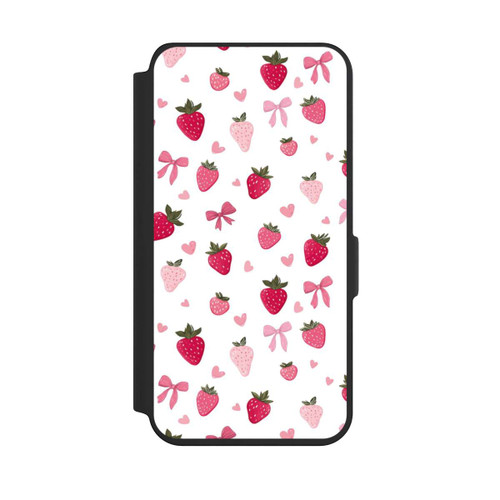 Samsung Galaxy S24 NIVOflip Erdbeer Herz Schleifen Muster Pink