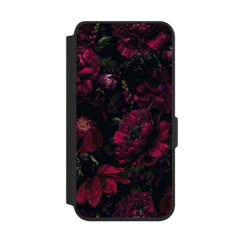 Galaxy S24 NIVOflip Dunkle Rote Blumen Liebe