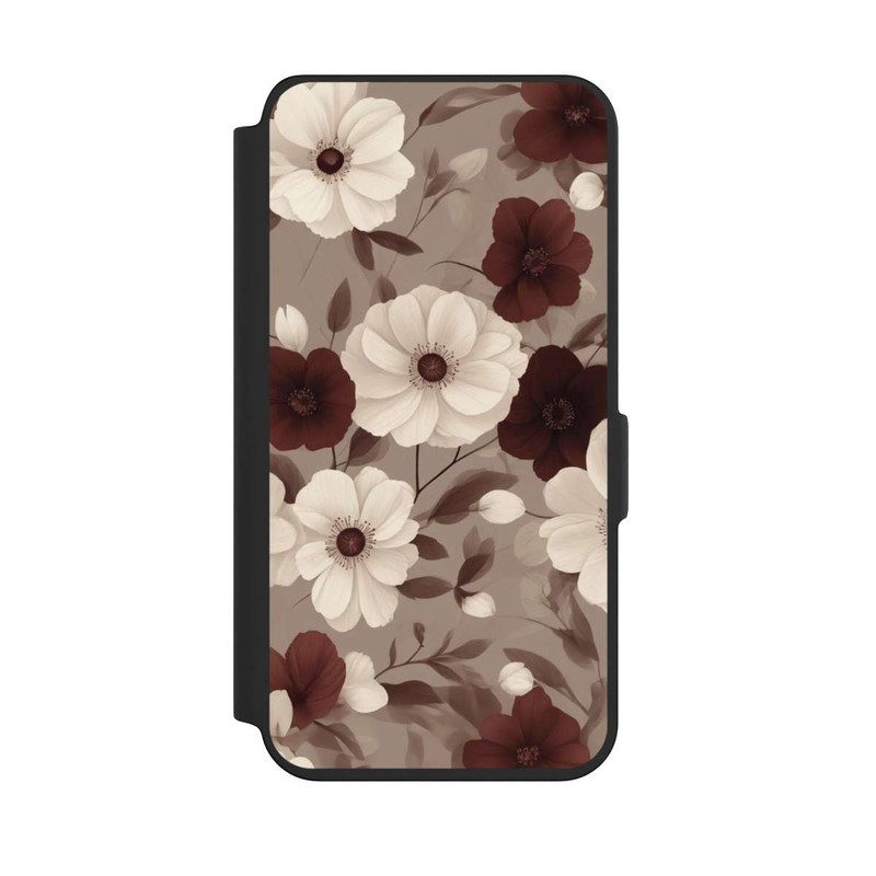 Galaxy S24 NIVOflip Negative Flower Bordeaux White with AI