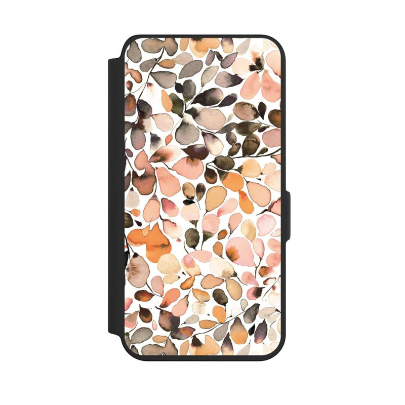 Galaxy S24 NIVOflip Eucalyptus Watercolor Leaves Dark Brown Autumn