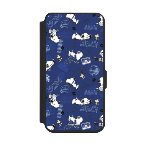 Samsung Galaxy S24 NIVOflip Peanuts Travel Stamps Pattern Blue