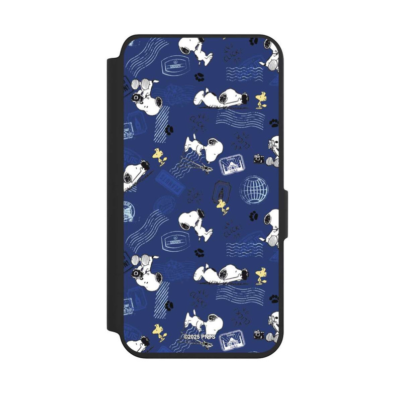 Galaxy S24 NIVOflip Peanuts Travel Stamps Pattern Blue