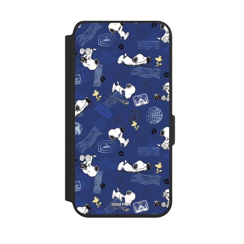 Galaxy S24 NIVOflip Peanuts Travel Stamps Pattern Blue