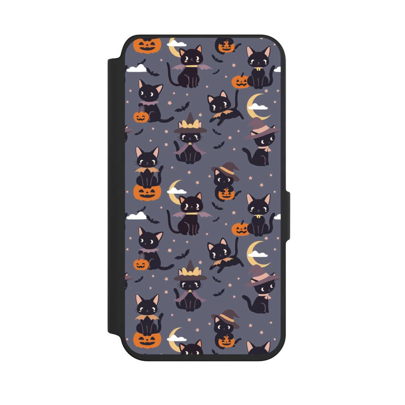 Galaxy S24 NIVOflip Cute Halloween Witch Cats and Pumpkins