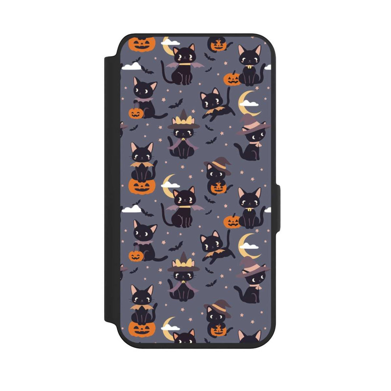 Galaxy S24 NIVOflip Cute Halloween Witch Cats and Pumpkins