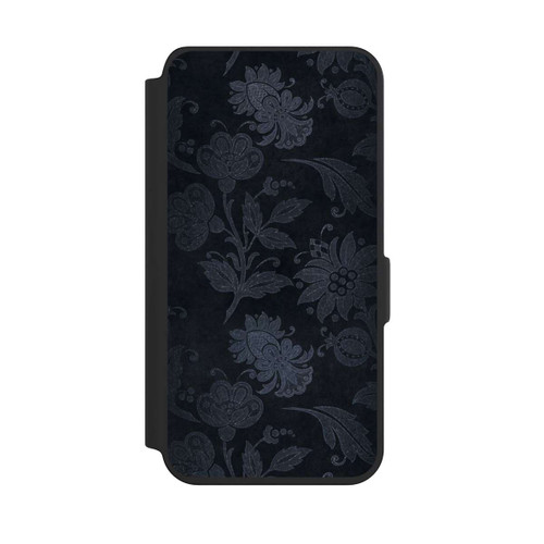 Samsung Galaxy S24 NIVOflip  Silberne Blumen auf Samt