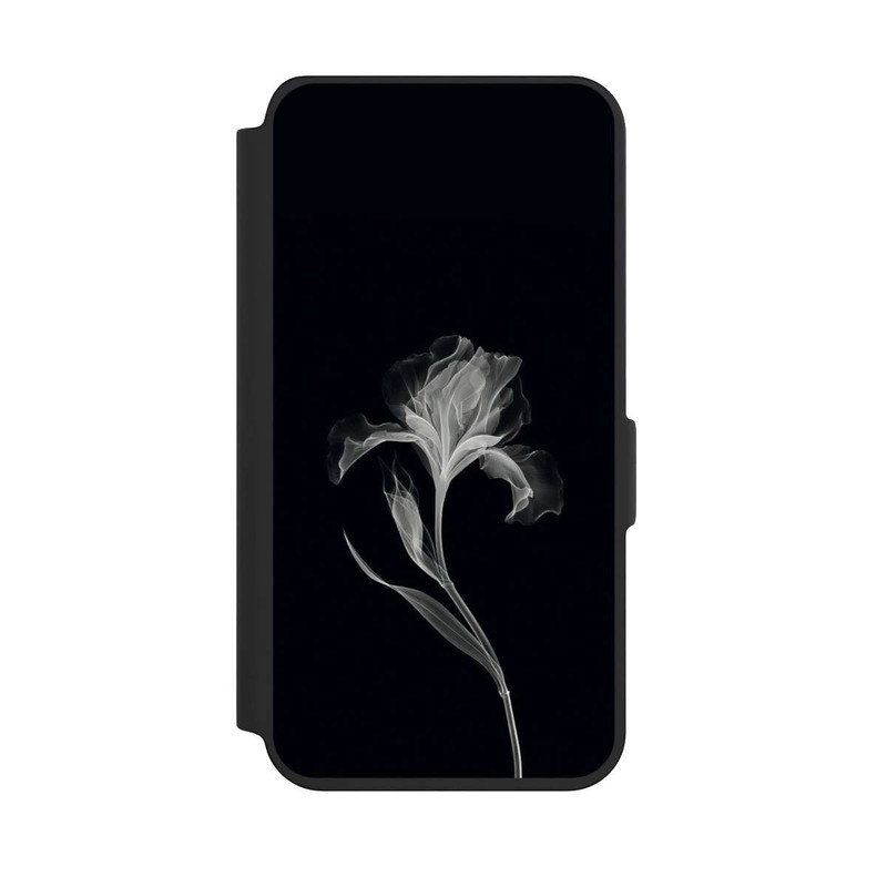 Galaxy S24 NIVOflip Fleur négative Gris sur noir avec IA