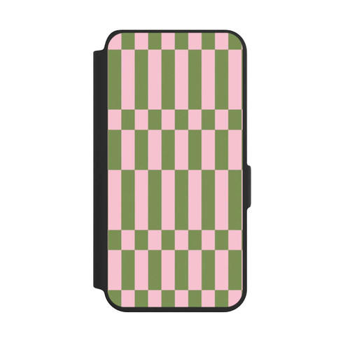 Samsung Galaxy S24 NIVOflip Thème à Carreaux Sauge et Rose