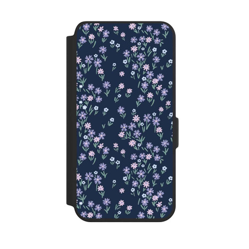 Samsung Galaxy S24 NIVOflip Thème Floral Bleu Foncé