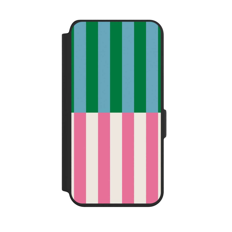Galaxy S24 NIVOflip Motif Rayé Vert Rose