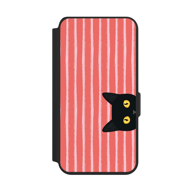 Galaxy S24 NIVOflip Schwarze Katze Gestreift Orange