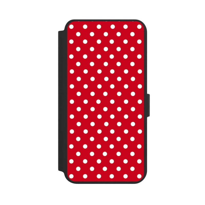 Galaxy S24 + NIVOflip Polka Dots Dunkelrot und Weiß