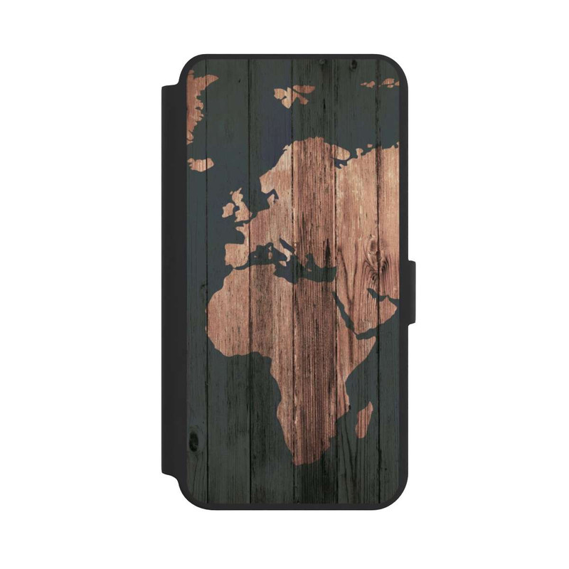 Galaxy S24 + NIVOflip Wooden World Map