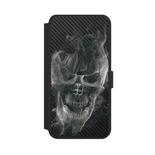 Samsung Galaxy S24+ NIVOflip rauchender Totenkopf Carbon