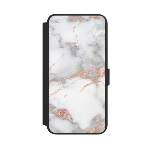 Samsung Galaxy S24+ NIVOflip Weißer und goldener Marmorlook