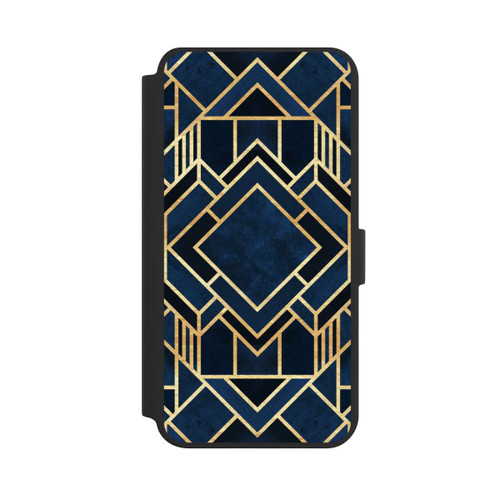 Samsung Galaxy S24+ NIVOflip Kunst Deko Blau Golddruck