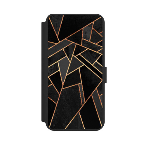 Samsung Galaxy S24+ NIVOflip Schwarze Nacht Gold Druck