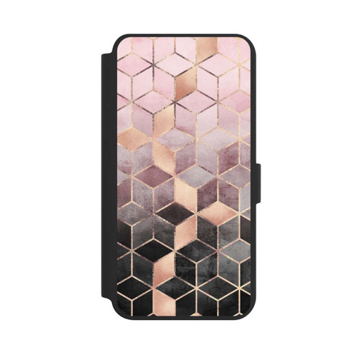 Samsung Galaxy S24+ NIVOflip Imprimé Cubes Dégradés Gris Rose