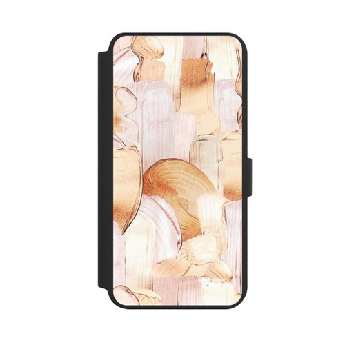 Samsung Galaxy S24+ NIVOflip Weiß/Gold Pinsel Muster