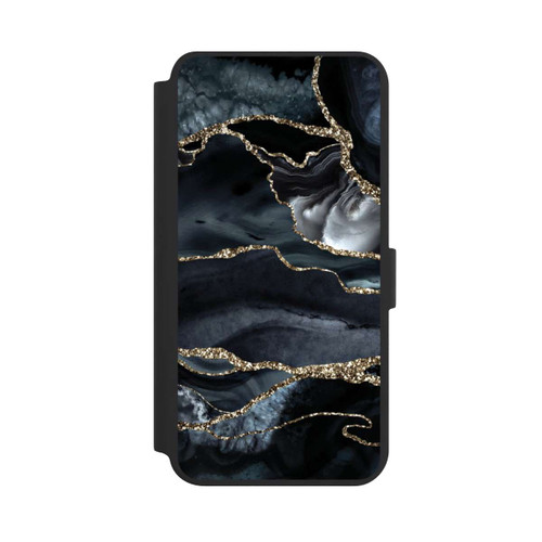 Samsung Galaxy S24+ NIVOflip Dunkler Marmor Gold Glitzerlook