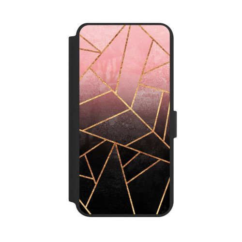 Samsung Galaxy S24+ NIVOflip Pinker und Schwarzer Stein Gold Druck