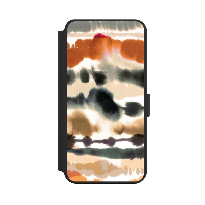 Galaxy S24 + NIVOflip Lignes d'aquarelle nautique douces orange