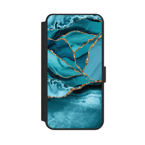 Samsung Galaxy S24+ NIVOflip Eisblaue Marmor Landschaft