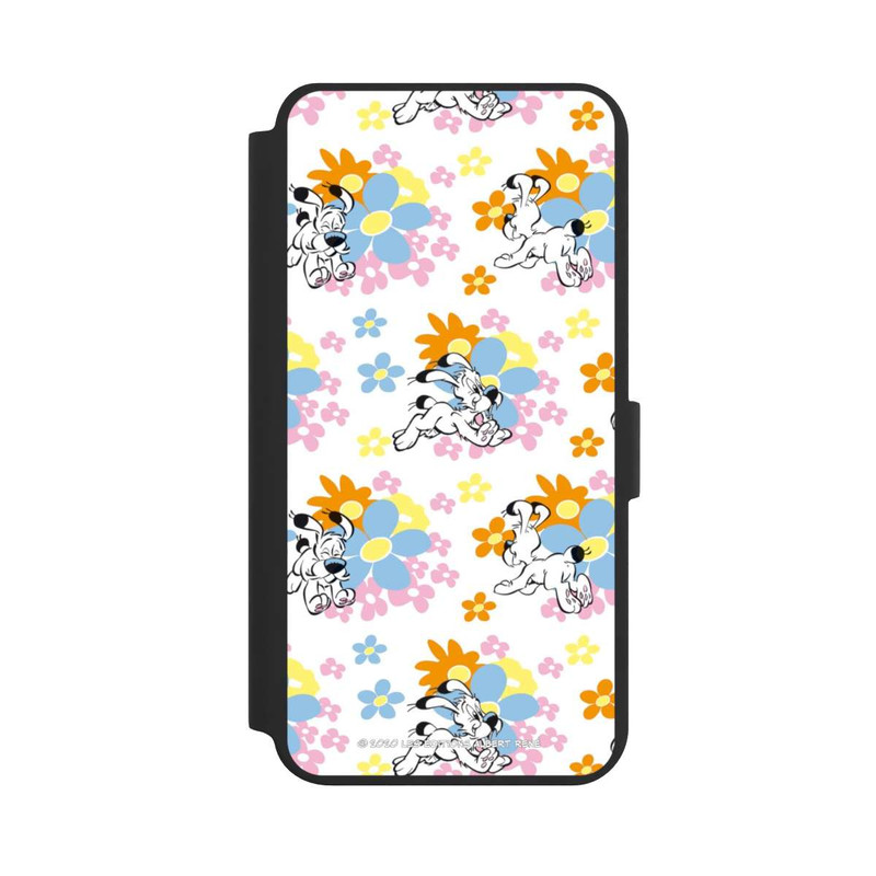 Galaxy S24 + NIVOflip Idéfix sur fleurs colorées