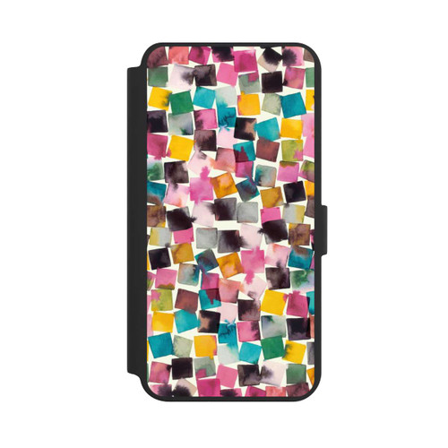 Samsung Galaxy S24+ NIVOflip Aquarell geometrische Plaids rosa