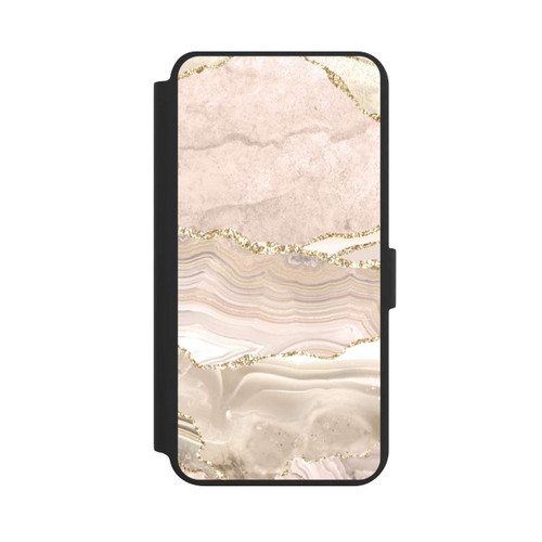 Samsung Galaxy S24+ NIVOflip Marmor rosa-goldene Streifen