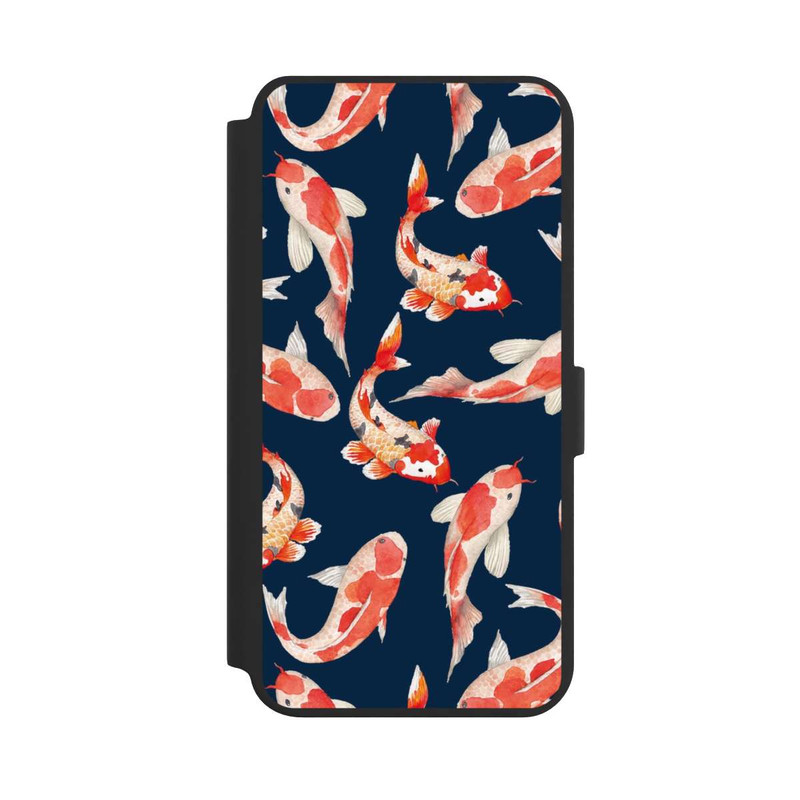 Galaxy S24 + NIVOflip Koi auf blauem Hintergrund
