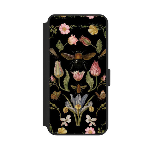 Samsung Galaxy S24+ NIVOflip Wildblumen und Biene Schwarz