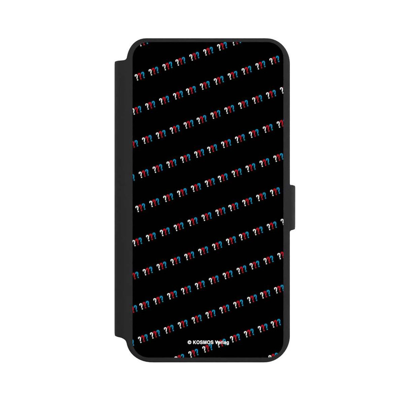 Galaxy S24 + NIVOflip Drei Fragezeichen Muster Schräg