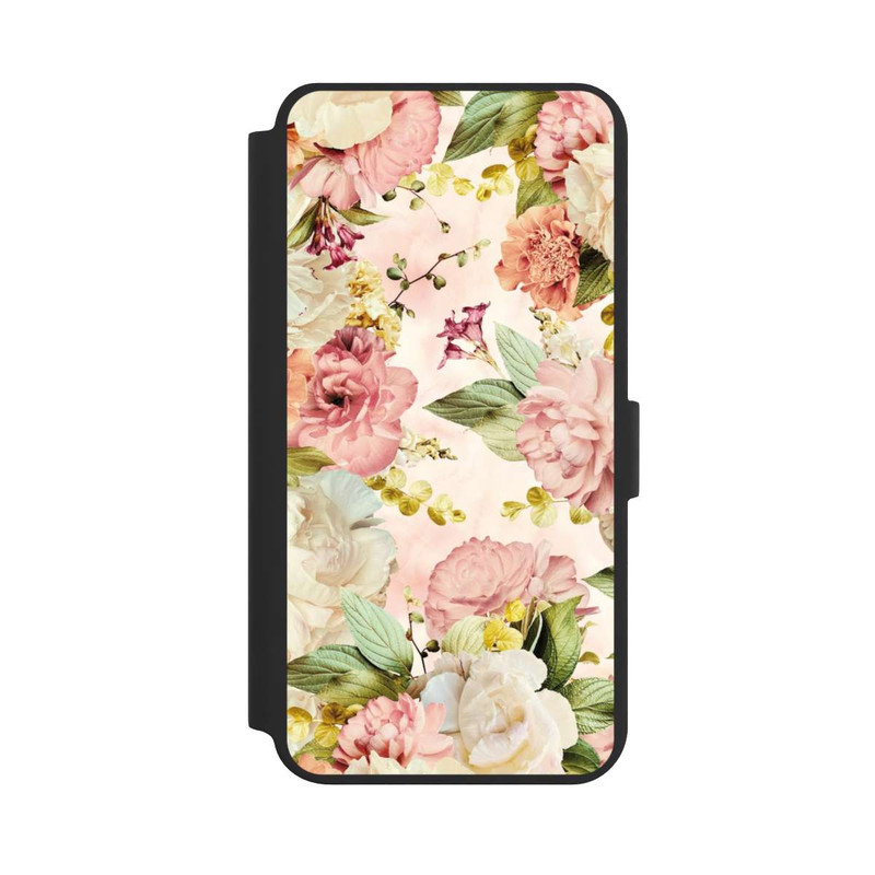 Galaxy S24 + NIVOflip Blumenrahmen Pfingstrosen Beige