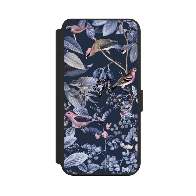 Galaxy S24 + NIVOflip Vögel und Beeren blau