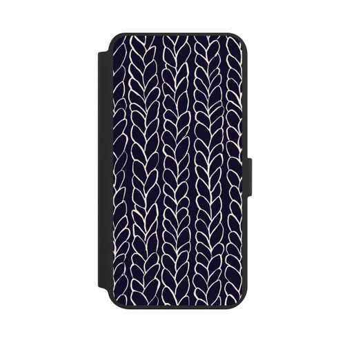 Samsung Galaxy S24+ NIVOflip gezeichnete Wollzöpfe Marine