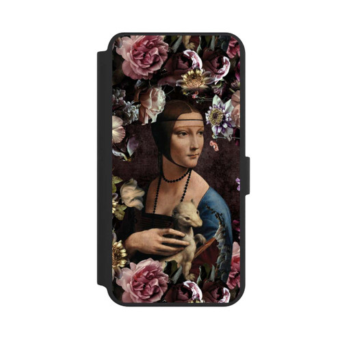 Samsung Galaxy S24+ NIVOflip Dame avec hermine aux roses 