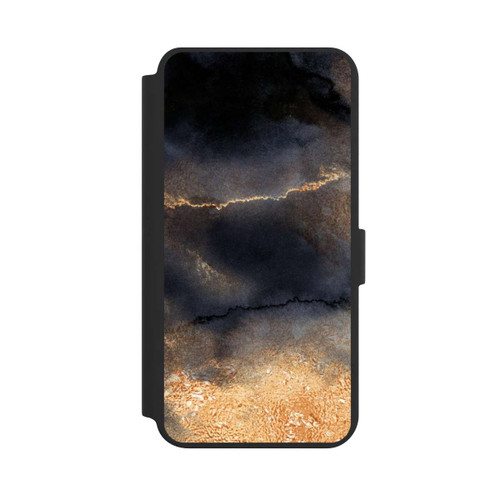 Samsung Galaxy S24+ NIVOflip Schwarzer Marmor Goldstaub Look