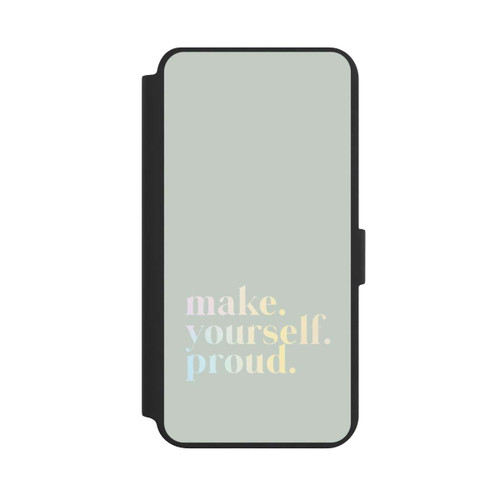 Samsung Galaxy S24+ NIVOflip Make Yourself Proud Zitat-Minze und Farbverlauf