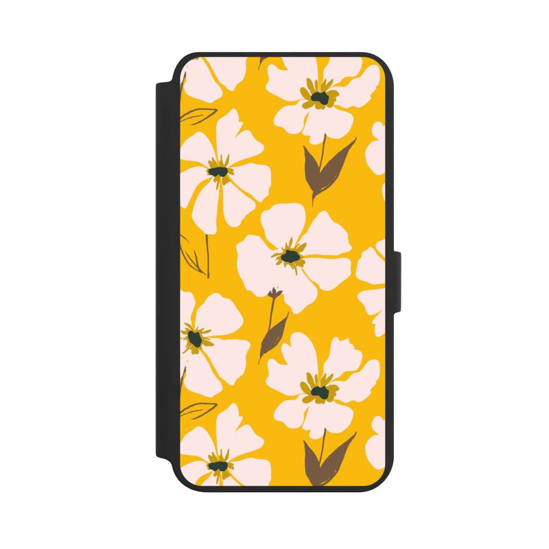 Galaxy S24 + NIVOflip Blumenwiese auf Gelb Ocker