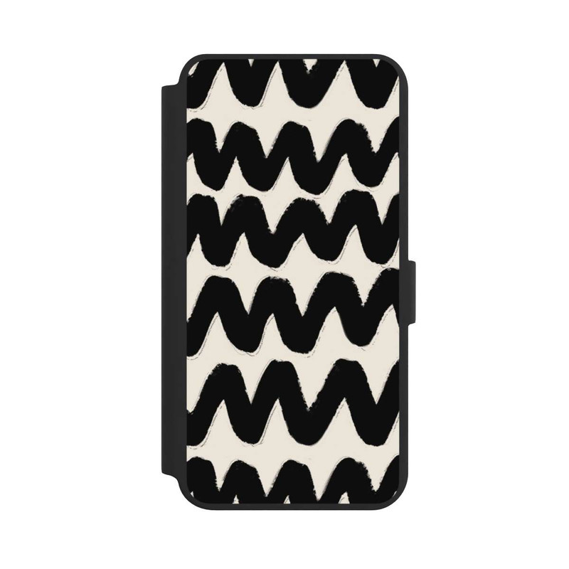 Galaxy S24 + NIVOflip Vagues Noires Pattern