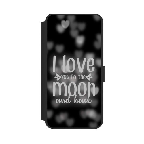 Samsung Galaxy S24+ NIVOflip I Love You to The Moon And Back Black Hearts