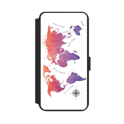 Samsung Galaxy S24+ NIVOflip Worldmap (Watercolor) white