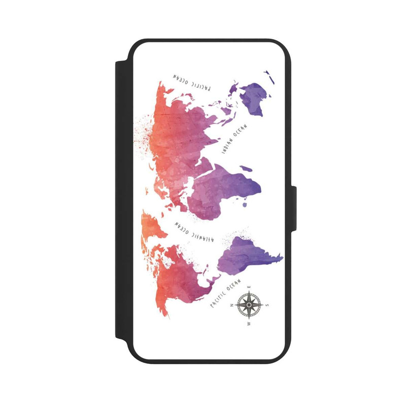 Galaxy S24 + NIVOflip Worldmap (Watercolor) white