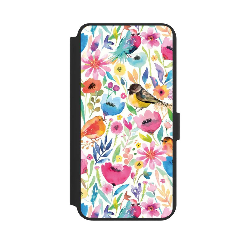 Galaxy S24 + NIVOflip Oiseaux et fleurs fantaisistes