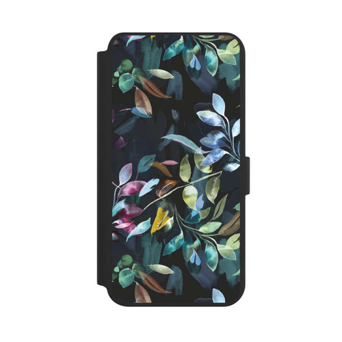 Samsung Galaxy S24+ NIVOflip Mystische Aquarellblätter schwarz